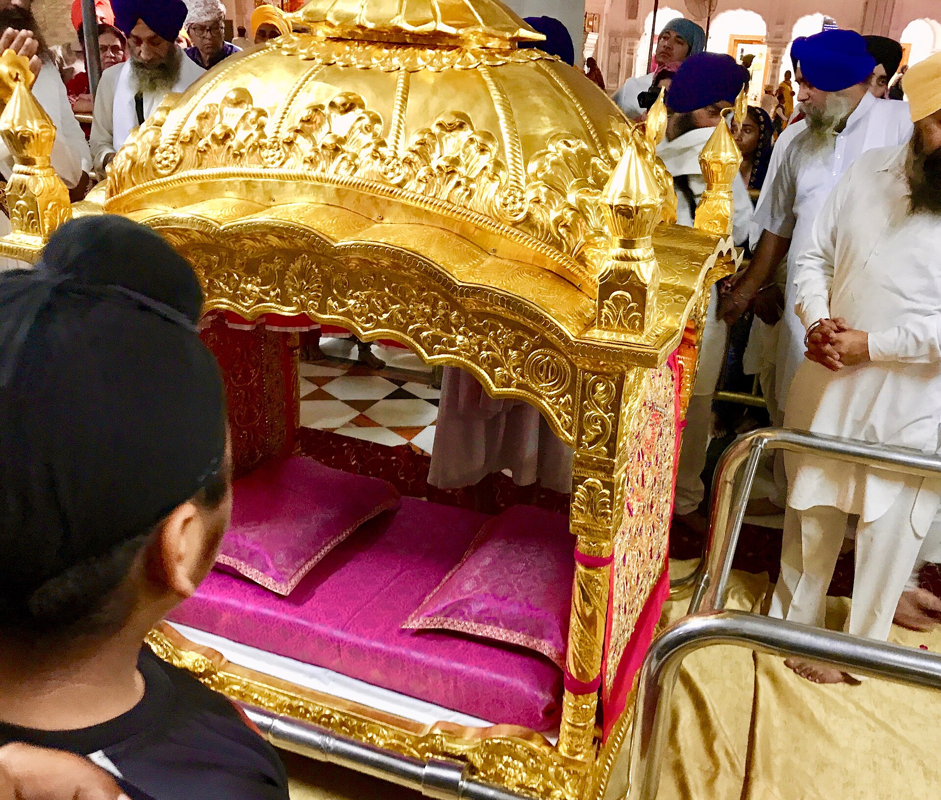 The Palki Sahib at the Sukhasan ceremony